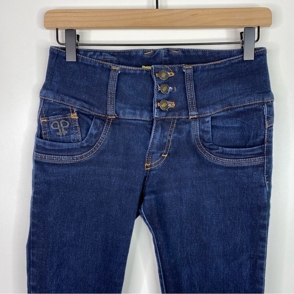 Pepe Jeans Dark Wash Low Rise Button Fly Y2K Style Stretch Skinny Jeans - Picture 3 of 8